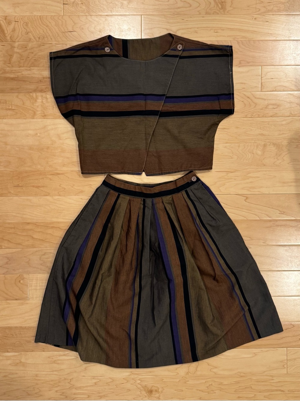Vintage Striped Two-Piece Matching Set
